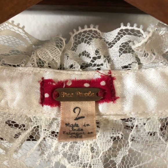 Free People - Lace, High Neck, Gauzy Cotton Dress - Picture 8 of 8